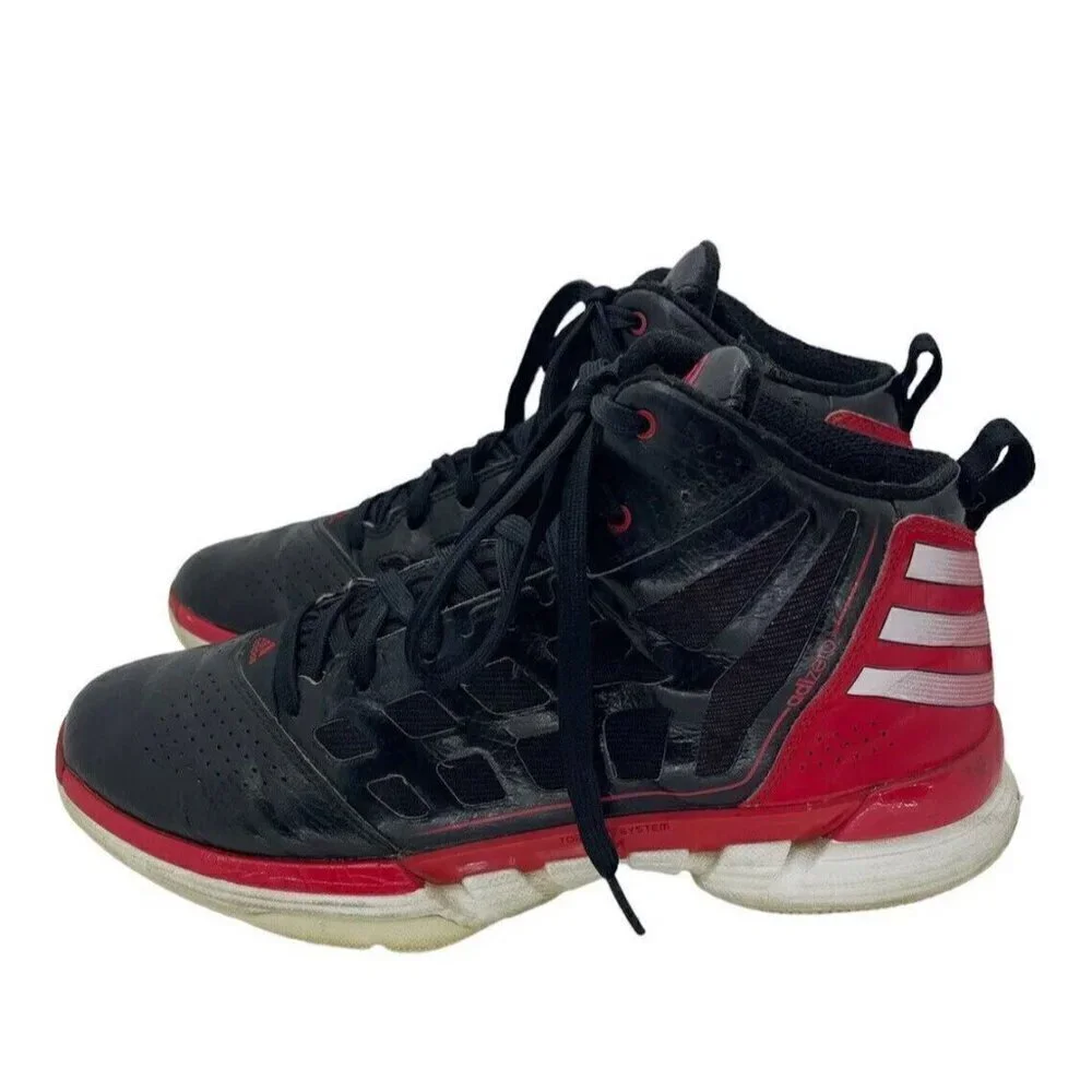 Adidas Adizero Shadow Sneakers G48034 Men Size: 10 Black Red Hi Top Shoes